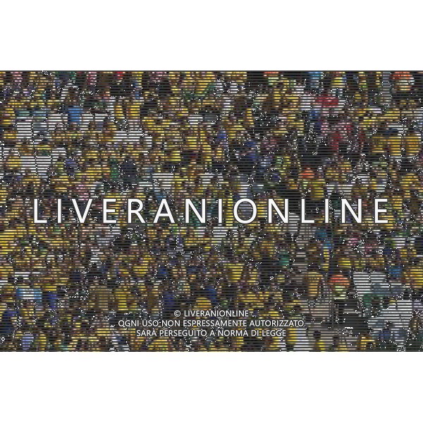 (140612) -- SAO PAULO, June 12, 2014 () -- Fans enter into the Arena de Sao Paulo Stadium before the opening match of 2014 FIFA World Cup in Sao Paulo, Brazil, June 12, 2014. (/Zhou Lei)(rh) AG ALDO LIVERANI SAS ONLY ITALY