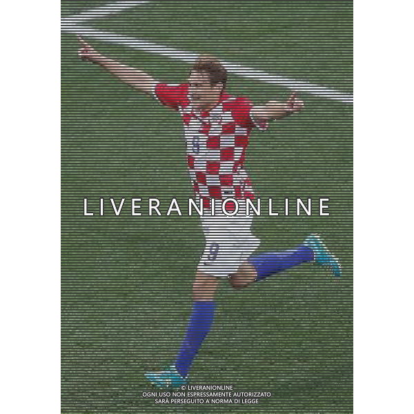 (140612) -- SAO PAULO, June 12, 2014 () -- Croatia\'s Nikica Jelavic celebrates for a goal during the opening match of 2014 FIFA World Cup in the Arena de Sao Paulo Stadium in Sao Paulo, Brazil, June 12, 2014.(/Liao Yujie)(pcy) AG ALDO LIVERANI SAS ONLY ITALY