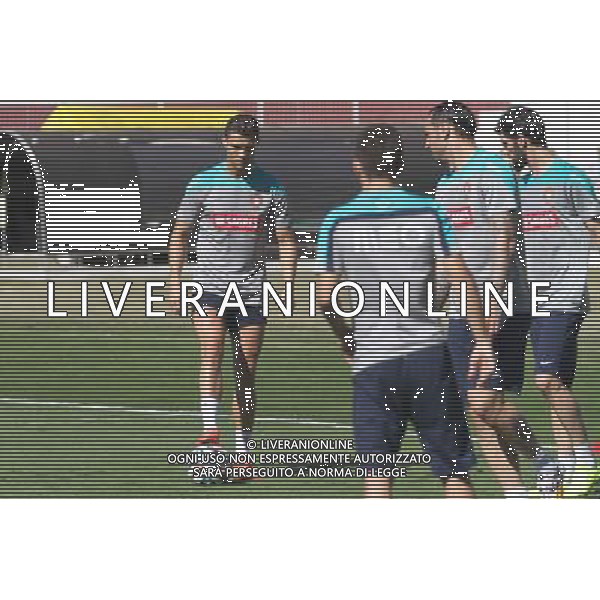 (140612) -- SAO PAULO, June 12, 2014 () - Portugal\'s player Cristiano Ronaldo reacts during a traning session at the Moises Lucarrelli Stadium in Sao Paulo, Brazil, on June 12, 2014, ahead of the opening ceremony of World Cup 2014. (/Luciano Claudino/AGENCIA ESTADO) (rh) ©PHOTOSHOT/Agenzia Aldo Liverani sas - ITALY ONLY - EDITORIAL USE ONLY - il giocatore portoghese Cristiano Ronaldo durante una sessione di allenamento della nazionale del portogallo presso il Lucarrelli stadio Moises a Sao Paulo, in Brasile, il 12 giugno 2014