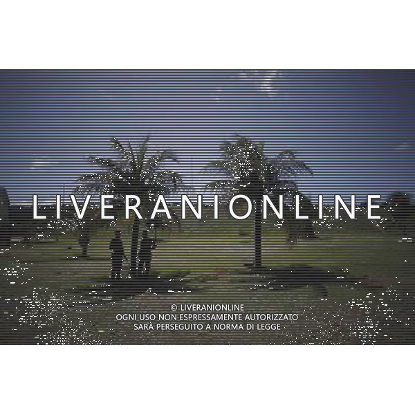 (140612) -- NATAL, June 12, 2014 () --Soldiers stand guard on one of the main streets in Natal, Brazil, on June 12, 2014. The 2014 FIFA World Cup will be held in Brazil from June 12 to July 13. (/Mauricio Valenzuela) (rh) ©PHOTOSHOT/Agenzia Aldo Liverani sas - ITALY ONLY - EDITORIAL USE ONLY - Soldati e polizia locale di guardia prima della cerimonia di apertura della Coppa del Mondo FIFA 2014 a Sao Paolo, in Brasile, il 12 giugno 2014
