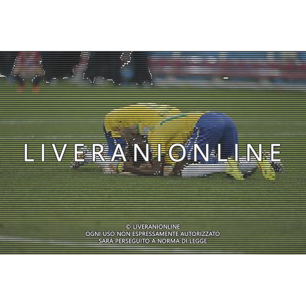 (140612) -- SAO PAULO, June 12, 2014 () -- Brazil\'s players celebrate for a goal during the opening match of 2014 FIFA World Cup in the Arena de Sao Paulo Stadium in Sao Paulo, Brazil, June 12, 2014. Brazil won 3-1 over Croatia on Thursday. (/Zhou Lei)(rh) ©PHOTOSHOT/Agenzia Aldo Liverani sas - ITALY ONLY - EDITORIAL USE ONLY - Brasile - Croazia partita di apertura della FIFA World Cup Brasile 2014 Gruppo A San Paolo - 12 giugno 2014