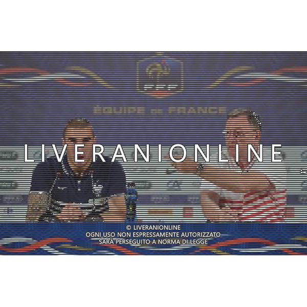 Stephane RUFFIER / Philippe TOURNON - 13.06.2014 - Conference de presse - France - Coupe du Monde 2014 - Ribeirao Preto Photo : Dave Winter / Icon Sport /AGENZIA ALDO LIVERANI SAS - ITALY ONLY - EDITORIAL USE ONLY - Conferenza Stampa della nazionale della Francia - Coppa del Mondo 2014 - Brasile 13 giugno 2014