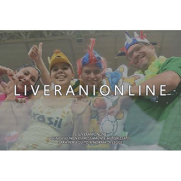 (140613) -- CUIABA, June 13, 2014 () -- Fans pose for photos ahead of a Group B match between Chile and Australia of 2014 FIFA World Cup in the Arena Pantanal Stadium in Cuiaba, Brazil, June 13, 2014. (/Liu Dawei)(rh) ©photoshot/Agenzia Aldo Liverani sas - ITALY ONLY - EDITORIAL USE ONLY - Cile v Australia partita del Gruppo B Coppa del mondo FIFA World Cup nel Pantanal stadio Arena di Cuiaba, Brasile, 13 giugno 2014