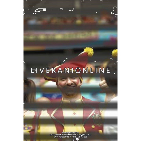 Crowd celebrates before the beginning of the 2014 World Cup match Spain x Netherlands, this friday 13th, in Salvador, Brasil (Photo by Gustavo Basso/NurPhoto) ©photoshot/Agenzia Aldo Liverani sas - ITALY ONLY - EDITORIAL USE ONLY - Spagna Vs Olanda partita del Gruppo B Coppa del Mondo FIFA 2014 in Salvador, in Brasile, 13 giugno 2014
