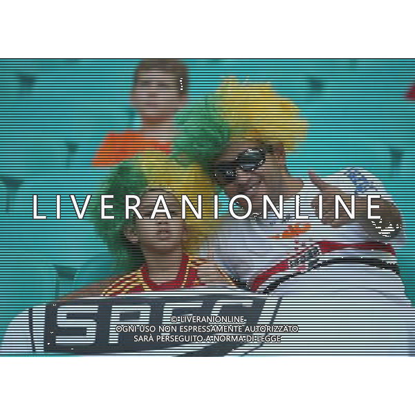 (140613) -- SALVADOR, June 13, 2014 () -- Spain\'s fans enter into the Arena Fonte Nova Stadium before a Group B match between Spain and Netherlands of 2014 FIFA World Cup in Salvador, Brazil, June 13, 2014. (/Cao Can)(rh) ©photoshot/Agenzia Aldo Liverani sas - ITALY ONLY - EDITORIAL USE ONLY - Spagna Vs Olanda partita del Gruppo B Coppa del Mondo FIFA 2014 in Salvador, in Brasile, 13 giugno 2014
