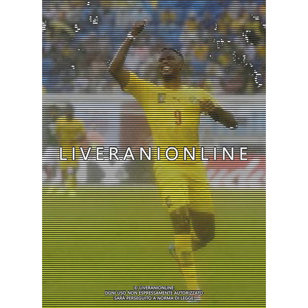 (140613) -- NATAL, June 13, 2014 () -- Cameroon\'s Samuel Eto\'o reacts during a Group A match between Mexico and Cameroon of 2014 FIFA World Cup at the Estadio das Dunas Stadium in Natal, Brazil, June 13, 2014. (/Lui Siu Wai)(pcy) ©photoshot/Agenzia Aldo Liverani sas - ITALY ONLY - EDITORIAL USE ONLY - Messico v Camerun partita del Gruppo A Coppa del Mondo FIFA 2014 in Estadio das Dunas Stadium a Natal, Brasile, 13 giugno 2014