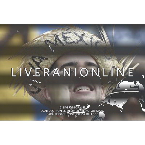 (140613) -- NATAL, June 13, 2014 () -- A Mexico\'s football fan is seen at the Estadio das Dunas Stadium where a Group A match between Mexico and Cameroon of 2014 FIFA World Cup will be held, in Natal, Brazil, June 13, 2014. (/Lui Siu Wai)(pcy) ©photoshot/Agenzia Aldo Liverani sas - ITALY ONLY - EDITORIAL USE ONLY - Messico v Camerun partita del Gruppo A Coppa del Mondo FIFA 2014 in Estadio das Dunas Stadium a Natal, Brasile, 13 giugno 2014
