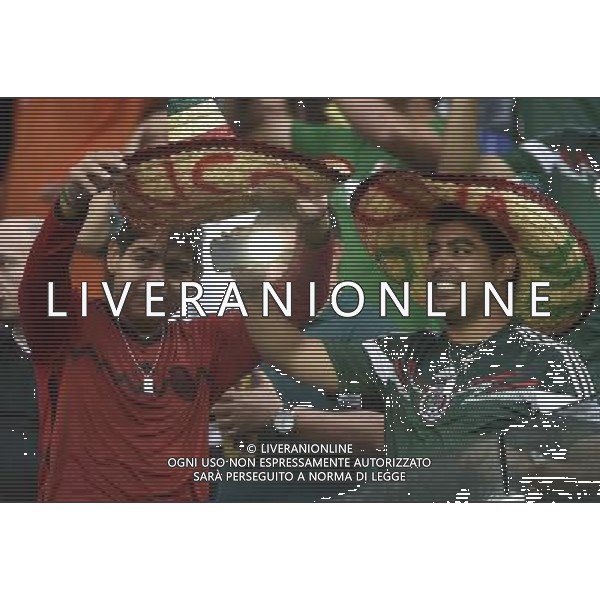 (140613) -- NATAL, June 13, 2014 () -- Mexico\'s fans celebrate the victory of Mexico after a Group A match between Mexico and Cameroon of 2014 FIFA World Cup in the Estadio das Dunas Stadium in NATAL, Brazil, June 13, 2014. Mexico won 1-0 over Cameroon on Friday.(/Lui Siu Wai)(rh) ©photoshot/Agenzia Aldo Liverani sas - ITALY ONLY - EDITORIAL USE ONLY - Messico v Camerun partita del Gruppo A Coppa del Mondo FIFA 2014 in Estadio das Dunas Stadium a Natal, Brasile, 13 giugno 2014