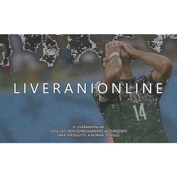 (140613) -- NATAL, June 13, 2014 () -- Mexico\'s Javier Hernandez reacts during a Group A match between Mexico and Cameroon of 2014 FIFA World Cup in the Estadio das Dunas Stadium in NATAL, Brazil, June 13, 2014. Mexico won 1-0 over Cameroon on Friday.(/Lui Siu Wai)(rh) ©photoshot/Agenzia Aldo Liverani sas - ITALY ONLY - EDITORIAL USE ONLY - Messico v Camerun partita del Gruppo A Coppa del Mondo FIFA 2014 in Estadio das Dunas Stadium a Natal, Brasile, 13 giugno 2014