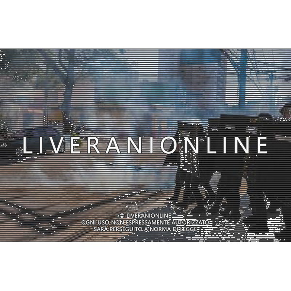 Riot police shoot tear gas during a clash in demonstrationDemonstration of social movements in Sao Paulo, Brazil on June 12, 2014. The demonstration happens near the same avenue that leads to the Itaquerao stadium, where it occurs on the same day, the opening match of the World Cup between Brazil and Croatia. (Photo by Tiago Mazza Chiaravalloti/NurPhoto) ©photoshot/Agenzia Aldo Liverani sas - ITALY ONLY - EDITORIAL USE ONLY - Scontri tra manifestanti e polizia durante la manifestazione di Protesta e la dimostrazione dei movimenti sociali a Sao Paulo, in Brasile il 12 giugno 2014 nel giorno della partita inaugurale della Coppa del Mondo Fifa World Cup 