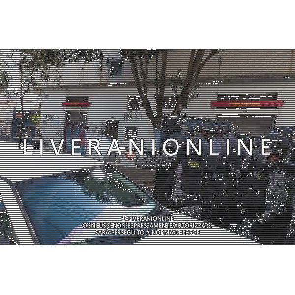 Riot police shoot tear gas during demonstration of social movements and groups against the World Cup on June 12, 2014 in Sao Paulo, Brazil. Clashes occurred on the Radial Leste Avenue, a few kilometers from the Itaquerão stadium, where it occurs today the opening match of the World Cup between Brazil and Croatia. (Photo by Tiago Mazza Chiaravalloti/NurPhoto) ©photoshot/Agenzia Aldo Liverani sas - ITALY ONLY - EDITORIAL USE ONLY - Scontri tra manifestanti e polizia durante la manifestazione di Protesta e la dimostrazione dei movimenti sociali a Sao Paulo, in Brasile il 12 giugno 2014 nel giorno della partita inaugurale della Coppa del Mondo Fifa World Cup 