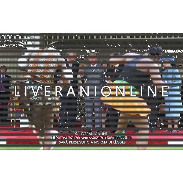 The Prince of Wales, President of the British Red Cross watches an African dance group performance during a garden party in honour of the society at Buckingham Palace, London. ©photoshot/Agenzia Aldo Liverani sas - ITALY ONLY - EDITORIAL USE ONLY