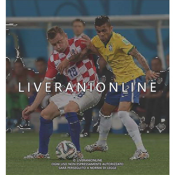 FIFA World Cup Brasile 2014 Gruppo A San Paolo - 12.06.2014 Brasile-Croazia Nella Foto:Olic Ivica-Dani Alves /Ph.Vitez-Ag. Aldo Liverani