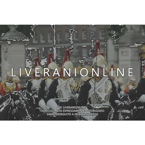 Atmosphere - Trooping the Colour. The annual Queen\'s birthday Parade leaving from Buckingham Palace. Trooping the Colour with Queen Elizabeth II and Royal Family, London, 14.06.14 AG ALDO LIVERANI SAS ONLY ITALY