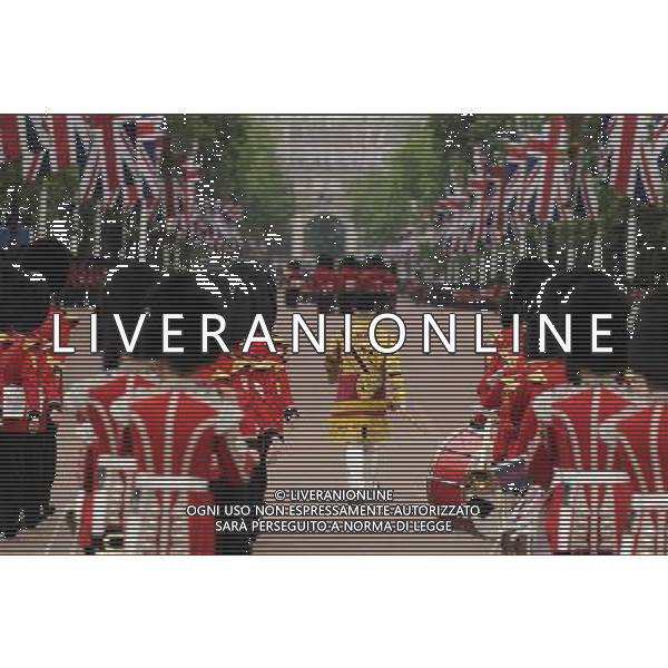Atmosphere - Trooping the Colour. The annual Queen\'s birthday Parade leaving from Buckingham Palace. Trooping the Colour with Queen Elizabeth II and Royal Family, London, 14.06.14 AG ALDO LIVERANI SAS ONLY ITALY