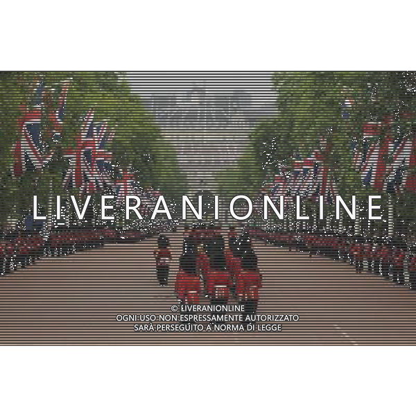Atmosphere - Trooping the Colour. The annual Queen\'s birthday Parade leaving from Buckingham Palace. Trooping the Colour with Queen Elizabeth II and Royal Family, London, 14.06.14 AG ALDO LIVERANI SAS ONLY ITALY