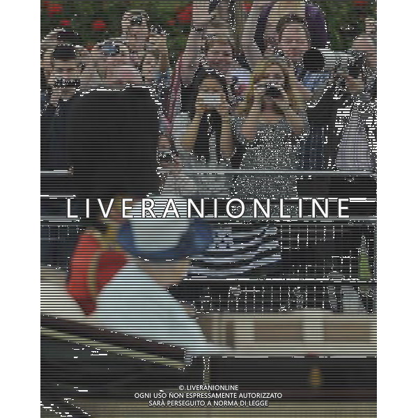 Queen Elizabeth II and the Duke of Edinburgh leaves Buckingham Palace to join Trooping the colour. The annual Queen\'s birthday Parade. Trooping the Colour with Queen Elizabeth and Royal Family, London, 14.06.14 AG ALDO LIVERANI SAS ONLY ITALY