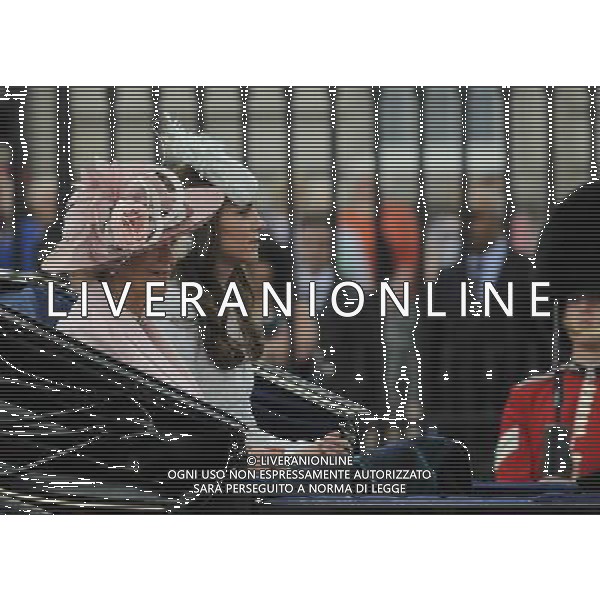 The Duchess of Cornwall and the Duchess of Cambridge leaves Buckingham Palace to join Trooping the colour. The annual Queen\'s birthday Parade. Trooping the Colour with Queen Elizabeth II and Royal Family, London, 14.06.14 AG ALDO LIVERANI SAS ONLY ITALY