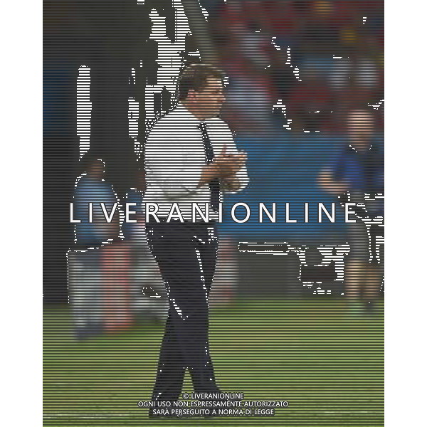 (140613) -- CUIABA, June 13, 2014 () -- Australia\'s coach Ange Postecoglou walks along the field during a Group B match between Chile and Australia of 2014 FIFA World Cup in the Arena Pantanal Stadium in Cuiaba, Brazil, June 13, 2014. (/Liu Dawei)(pcy) ©PHOTOSHOT/Agenzia Aldo Liverani Sas - ITALY ONLY - EDITORIAL USE ONLY - Cile v Australia partita del Gruppo B Coppa del mondo FIFA World Cup nel Pantanal stadio Arena di Cuiaba, Brasile, 13 giugno 2014