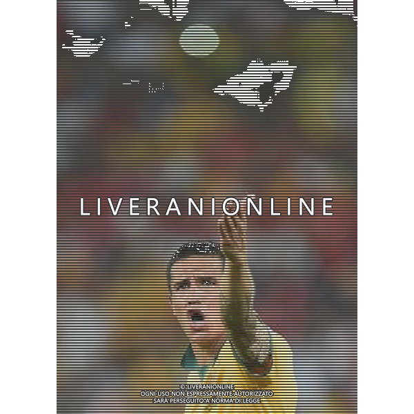 (140613) -- CUIABA, June 13, 2014 () -- Australia\'s Tim Cahill reacts during a Group B match between Chile and Australia of 2014 FIFA World Cup in the Arena Pantanal Stadium in Cuiaba, Brazil, June 13, 2014. (/Liu Dawei)(pcy) ©PHOTOSHOT/Agenzia Aldo Liverani Sas - ITALY ONLY - EDITORIAL USE ONLY - Cile v Australia partita del Gruppo B Coppa del mondo FIFA World Cup nel Pantanal stadio Arena di Cuiaba, Brasile, 13 giugno 2014