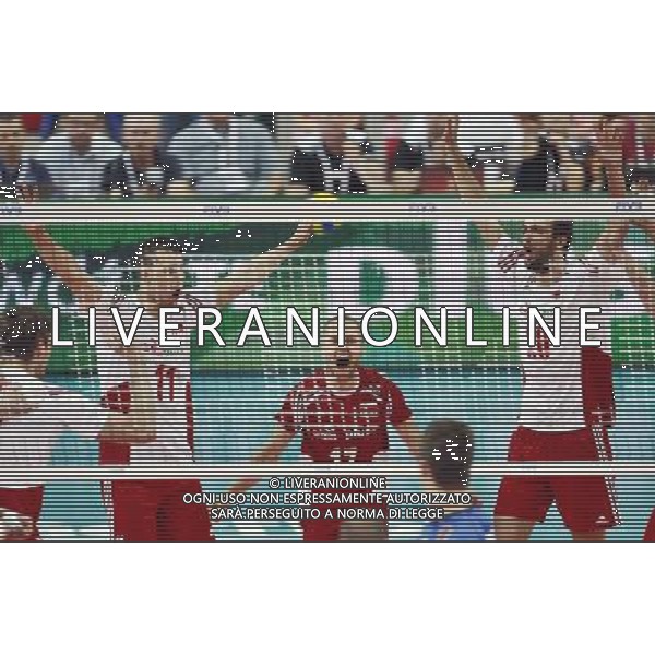 13.06.2014 - Katowice . FIVB Mens Volleybal World League 2014 / FIVB Liga Swiatowa 2014: Poland / Polska (white biale) - Italy / Wlochy (blue / niebieskie? . n/z. Fabian Drzyzga , Pawel Zatorski , Mateusz Mika , radosc . Fot. Dawid Markysz / EDYTOR.net/NEWSPIX.PL --- Newspix.pl AG ALDO LIVERANI SAS ONLY ITALY *** Local Caption *** www.newspix.pl mail us: info@newspix.pl call us: 0048 022 23 22 222 --- Polish Picture Agency by Ringier Axel Springer Poland