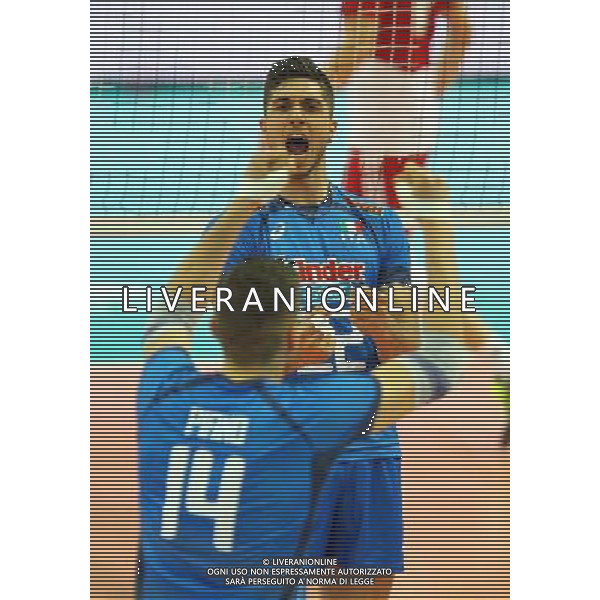 KATOWICE HALA SPODEK 13.06.2014 SIATKOWKA MEZCZYZNI FIVB LIGA SWIATOWA GRUPA A POLSKA - WLOCHY NZ MATTEO PIANO ( ITALY ) LUIGI RANDAZZO ( ITALY ) FOT MICHAL NOWAK / NEWSPIX.PL KATOWICE HALA SPODEK 13.06.2014 MEN VOLLEYBALL 2014 FIVB VOLLEYBALL WORLD LEAGUE POOL A POLAND - ITALY MICHAL NOWAK / NEWSPIX.PL --- Newspix.pl AG ALDO LIVERANI SAS ONLY ITALY *** Local Caption *** www.newspix.pl mail us: info@newspix.pl call us: 0048 022 23 22 222 --- Polish Picture Agency by Ringier Axel Springer Poland