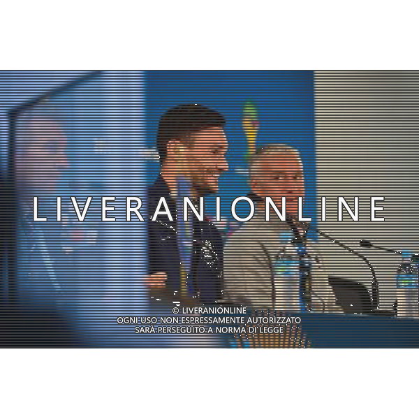 Hugo LLORIS / Didier DESCHAMPS - 14.06.2014 - Conference de presse -Equipe de France - Ribeirao Preto Photo : Dave Winter / Icon Sport AG ALDO LIVERANI SAS ONLY ITALY