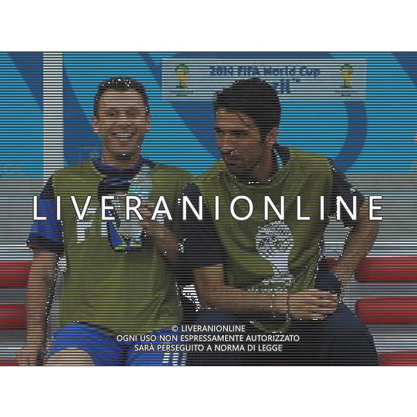 FIFA World Cup Brasile 2014 Gruppo D Manaus - 14.06.2014 Inghilterra-Italia Nella Foto:buffon cassano /Ph.Vitez-Ag. Aldo Liverani