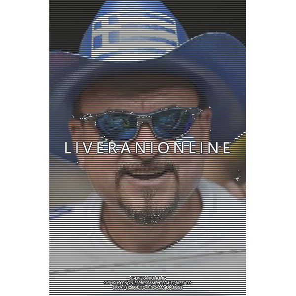 (140614) -- BELO HORIZONTE, June 14, 2014 () -- A Greek fan is seen before a Group C match between Colombia and Greece of 2014 FIFA World Cup at the Estadio Mineirao Stadium in Belo Horizonte, Brazil, June 14, 2014. (/Qi Heng)(rh) ©PHOTOSHOT/Agenzia Aldo Liverani sas - ITALY ONLY - EDITORIAL USE ONLY - Colombia Vs Grecia partita del Gruppo C Coppa del Mondo FIFA 2014 Mineirao stadio Estadio a Belo Horizonte, in Brasile 14 Giugno 2014