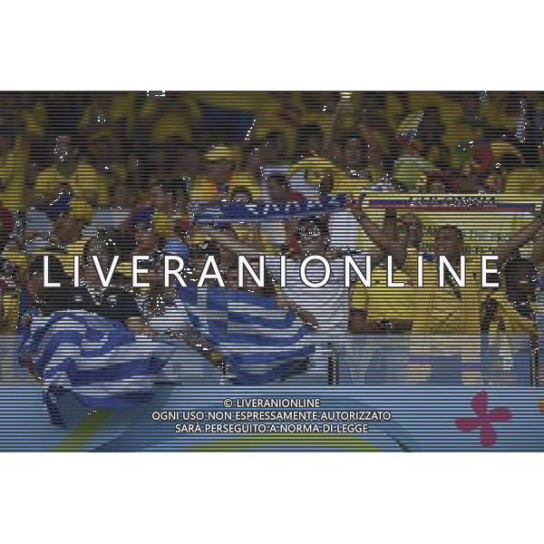 (140614) -- BELO HORIZONTE, June 14, 2014 () -- Fans are seen before a Group C match between Colombia and Greece of 2014 FIFA World Cup at the Estadio Mineirao Stadium in Belo Horizonte, Brazil, June 14, 2014. (/Qi Heng)(rh) ©PHOTOSHOT/Agenzia Aldo Liverani sas - ITALY ONLY - EDITORIAL USE ONLY - Colombia Vs Grecia partita del Gruppo C Coppa del Mondo FIFA 2014 Mineirao stadio Estadio a Belo Horizonte, in Brasile 14 Giugno 2014