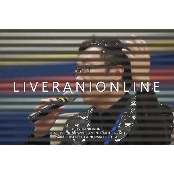 (140614) -- XIAMEN, June 14, 2014 () -- Director Lu Chuan addresses the 12th Straits Youth Forum in Xiamen, southeast China\'s Fujian Province, June 14, 2014. (/Jiang Kehong) (ry) ©PHOTOSHOT/Agenzia Aldo Liverani sas - ITALY ONLY - EDITORIAL USE ONLY - Il 12mo forum dei giovan a Xiamen, sud-est della Cina Fujian, 14 Giugno 2014