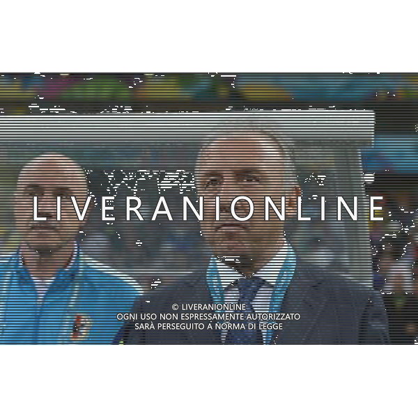 (140614) -- RECIFE, June 14, 2014 () -- Japan\'s coach Alberto Zaccheroni (R) reacts during a Group C match between Cote d\'Ivoire and Japan of 2014 FIFA World Cup at the Arena Pernambuco Stadium in Recife, Brazil, June 14, 2014. (/Yang Lei)(pcy) ©PHOTOSHOT/Agenzia Aldo Liverani Sas - ITALY ONLY - EDITORIAL USE ONLY - Costa d\'Avorio Vs Giappone partita del Gruppo C della coppa del mondo 2014 FIFA World Cup Stadium Arena Pernambuco a Recife, in Brasile, 14 giugno 2014