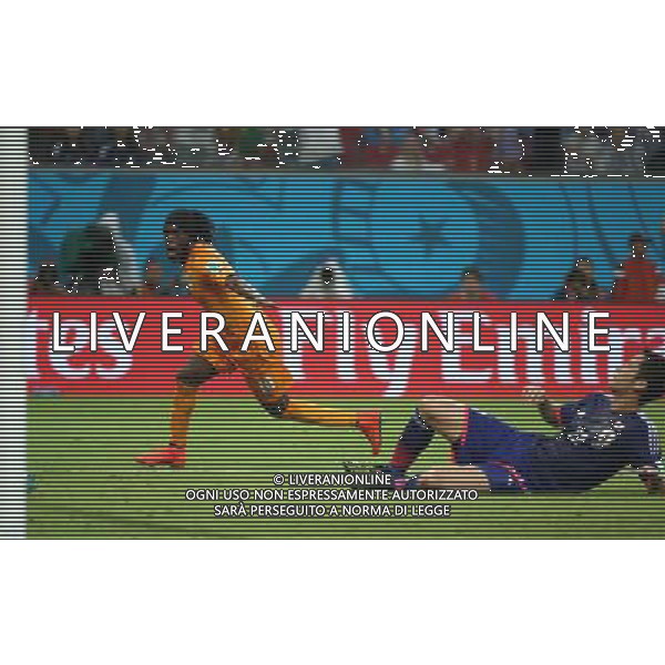 (140614) -- RECIFE, June 14, 2014 () -- Cote d\'Ivoire\'s Gervinho celebrates the goal during a Group C match between Cote d\'Ivoire and Japan of 2014 FIFA World Cup in the Aren Pernambuco Stadium in Recife, Brazil, June 14, 2014. (/Cao Can)(rh) ©PHOTOSHOT/Agenzia Aldo Liverani Sas - ITALY ONLY - EDITORIAL USE ONLY - Costa d\'Avorio Vs Giappone partita del Gruppo C della coppa del mondo 2014 FIFA World Cup Stadium Arena Pernambuco a Recife, in Brasile, 14 giugno 2014