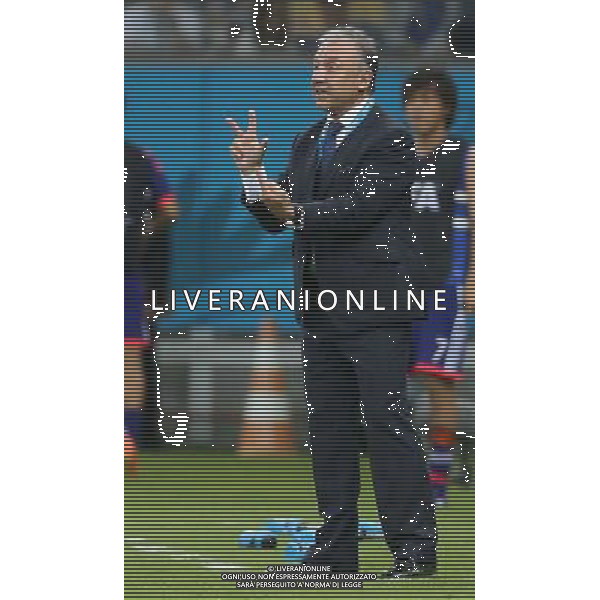 (140614) -- RECIFE, June 14, 2014 () -- Japan\'s coach Alberto Zaccheroni reacts during a Group C match between Cote d\'Ivoire and Japan of 2014 FIFA World Cup in the Aren Pernambuco Stadium in Recife, Brazil, June 14, 2014. (/Cao Can)(rh) ©PHOTOSHOT/Agenzia Aldo Liverani Sas - ITALY ONLY - EDITORIAL USE ONLY - Costa d\'Avorio Vs Giappone partita del Gruppo C della coppa del mondo 2014 FIFA World Cup Stadium Arena Pernambuco a Recife, in Brasile, 14 giugno 2014