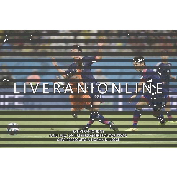 (140614) -- RECIFE, June 14, 2014 () -- Japan\'s Maya Yoshida (2nd L) competes with Cote d\'Ivoire\'s Geoffroy Serey Die (1st L) during a Group C match between Cote d\'Ivoire and Japan of 2014 FIFA World Cup at the Arena Pernambuco Stadium in Recife, Brazil, June 14, 2014. (/Yang Lei)(pcy) ©PHOTOSHOT/Agenzia Aldo Liverani Sas - ITALY ONLY - EDITORIAL USE ONLY - Costa d\'Avorio Vs Giappone partita del Gruppo C della coppa del mondo 2014 FIFA World Cup Stadium Arena Pernambuco a Recife, in Brasile, 14 giugno 2014