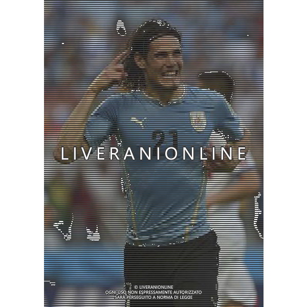 (140614) -- FORTALEZA, June 14, 2014 () -- Uruguay\'s Edinson Cavani celebrates for his goal of a penalty kick during a Group D match between Uruguay and Costa Rica of 2014 FIFA World Cup at the Estadio Castelao Stadium in Fortaleza, Brazil, June 14, 2014. (/Lui Siu Wai)(pcy) ©PHOTOSHOT/Agenzia Aldo Liverani sas - ITALY ONLY - EDITORIAL USE ONLY - Uruguay vs Costa Rica partita del Gruppo D della Coppa del mondo FIFA 2014 Castelao stadio Estadio a Fortaleza, in Brasile, 14 Giugno 2014