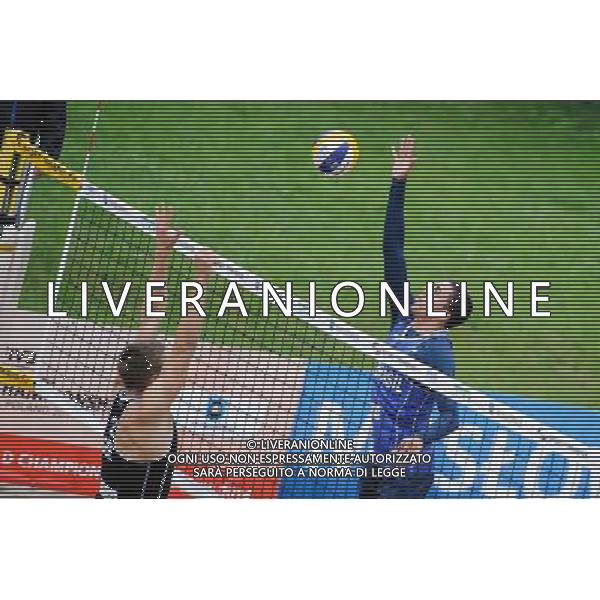 14.06.2014 , Myslowice , Slupna , siatkowka plazowa , Mistrzostwa Swiata U23 , Poniewaz , Poniewaz (czarne) Saymon , Marcus (niebieskie) N/Z David Poniewaz , Saymon Barbosa Fot. Karol Bartnik / MPAimages.com / Newspix.pl --- Newspix.pl World Championships in beach volleyball U23 AG ALDO LIVERANI SAS ONLY ITALY *** Local Caption *** www.newspix.pl mail us: info@newspix.pl call us: 0048 022 23 22 222 --- Polish Picture Agency by Ringier Axel Springer Poland