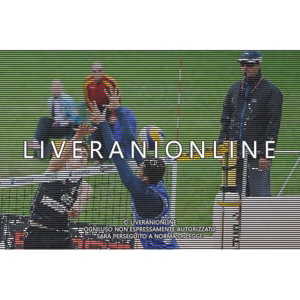 14.06.2014 , Myslowice , Slupna , siatkowka plazowa , Mistrzostwa Swiata U23 , Poniewaz , Poniewaz (czarne) Saymon , Marcus (niebieskie) N/Z Bennet Poniewaz , Marcus Carvalhaes Fot. Karol Bartnik / MPAimages.com / Newspix.pl --- Newspix.pl World Championships in beach volleyball U23 AG ALDO LIVERANI SAS ONLY ITALY *** Local Caption *** www.newspix.pl mail us: info@newspix.pl call us: 0048 022 23 22 222 --- Polish Picture Agency by Ringier Axel Springer Poland