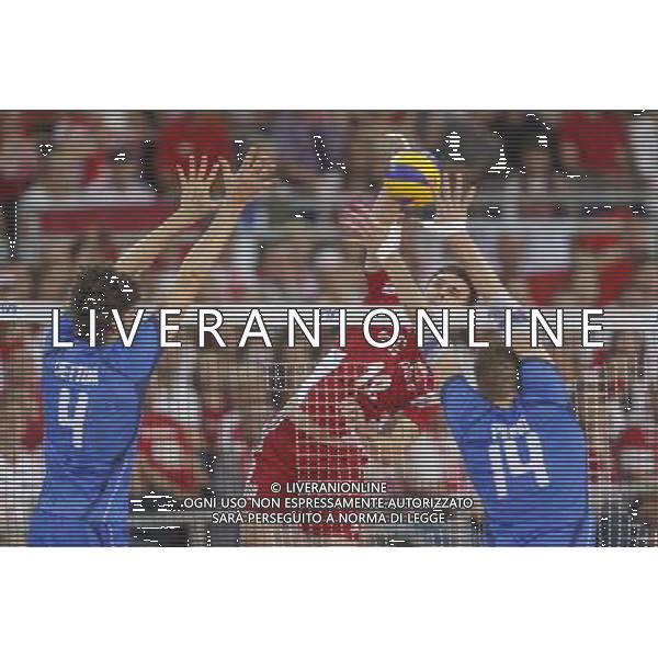 15.06.2014 LODZ - ATLAS ARENA SIATKOWKA MEZCZYNZ , FIVB LIGA SWIATOWA 2014 (FIVB MEN\'S VOLLEYBALL WORLD LEAGUE 2014 ) MECZ POLSKA - WLOCHY (GAME POLAND - ITALY) NZ. MARIUSZ WLAZLY , LUCA VETTORI , MATTEO PIANO FOTO RADOSLAW JOZWIAK / CYFRASPORT/NEWSPIX.PL --- Newspix.pl ag aldo liverani sas only italy *** Local Caption *** www.newspix.pl mail us: info@newspix.pl call us: 0048 022 23 22 222 --- Polish Picture Agency by Ringier Axel Springer Poland