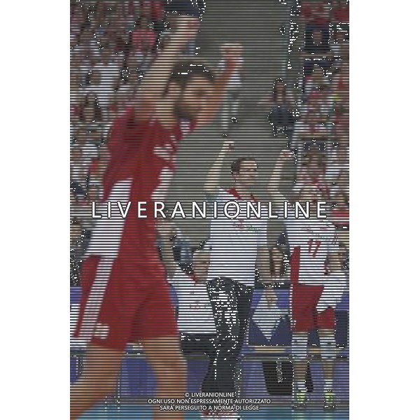 15.06.2014 LODZ - ATLAS ARENA SIATKOWKA MEZCZYNZ , FIVB LIGA SWIATOWA 2014 (FIVB MEN\'S VOLLEYBALL WORLD LEAGUE 2014 ) MECZ POLSKA - WLOCHY (GAME POLAND - ITALY) NZ. MATEUSZ MIKA , STEPHANE ANTIGA , PAWEL ZATORSKI FOTO RADOSLAW JOZWIAK / CYFRASPORT/NEWSPIX.PL --- Newspix.pl ag aldo liverani sas only italy *** Local Caption *** www.newspix.pl mail us: info@newspix.pl call us: 0048 022 23 22 222 --- Polish Picture Agency by Ringier Axel Springer Poland
