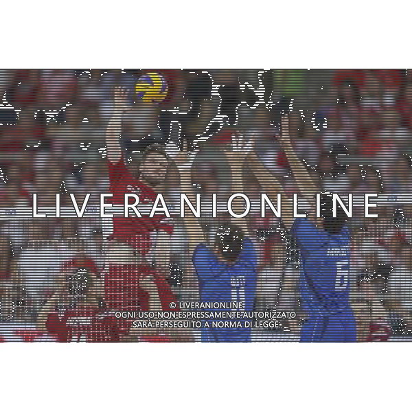 15.06.2014 LODZ - ATLAS ARENA SIATKOWKA MEZCZYNZ , FIVB LIGA SWIATOWA 2014 (FIVB MEN\'S VOLLEYBALL WORLD LEAGUE 2014 ) MECZ POLSKA - WLOCHY (GAME POLAND - ITALY) NZ. FABIAN DRZYZGA , ANDRZEJ WRONA , SIMONE BUTI , GABRIELE MARUOTTI FOTO RADOSLAW JOZWIAK / CYFRASPORT/NEWSPIX.PL --- Newspix.pl ag aldo liverani sas only italy *** Local Caption *** www.newspix.pl mail us: info@newspix.pl call us: 0048 022 23 22 222 --- Polish Picture Agency by Ringier Axel Springer Poland