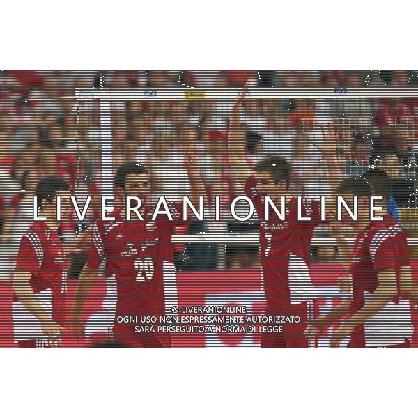 15.06.2014 LODZ - ATLAS ARENA SIATKOWKA MEZCZYNZ, FIVB LIGA SWIATOWA 2014 (FIVB MEN\'S VOLLEYBALL WORLD LEAGUE 2014 ) MECZ POLSKA - WLOCHY (GAME POLAND - ITALY) NZ OD LEWEJ RAFAL BUSZEK , MATEUSZ MIKA , KAROL KLOS , MARIUSZ WLAZLY RADOSC FOTO JAKUB PIASECKI / CYFRASPORT/NEWSPIX.PL --- Newspix.pl ag aldo liverani sas only italy *** Local Caption *** www.newspix.pl mail us: info@newspix.pl call us: 0048 022 23 22 222 --- Polish Picture Agency by Ringier Axel Springer Poland