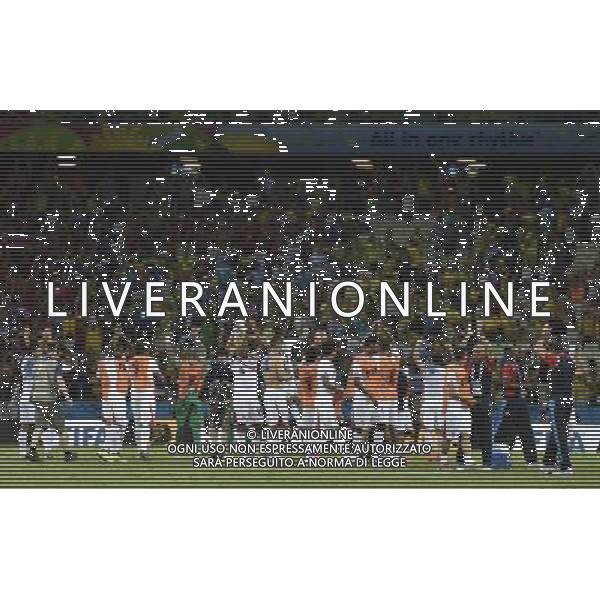 (140614) -- FORTALEZA, June 14, 2014 () -- Costa Rica\'s players salute to the audience after a Group D match between Uruguay and Costa Rica of 2014 FIFA World Cup at the Estadio Castelao Stadium in Fortaleza, Brazil, June 14, 2014. Costa Rica won 3-1 over Uruguay on Saturday.(/Lui Siu Wai)(pcy) AG ALDO LIVERANI SAS ONLY ITALY