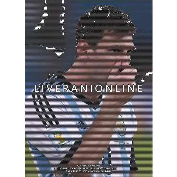 FIFA World Cup Brasile 2014 Gruppo F Rio de Janeiro - 15.06.2014 Argentina-Bosnia Herzegovina Nella Foto:conati di vomito di messi prima della partita /Ph.Vitez-Ag. Aldo Liverani