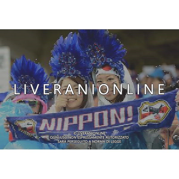 (140614) -- RECIFE, June 14, 2014 () -- Japan\'s fans pose before a Group C match between Cote d\'Ivoire and Japan of 2014 FIFA World Cup at the Arena Pernambuco Stadium in Recife, Brazil, June 14, 2014. (/Yang Lei)(pcy) ©PHOTOSHOT/Agenzia Aldo Liverani sas - ITALY ONLY - EDITORIAL USE ONLY - Costa d\'Avorio Vs Giappone partita del Gruppo C della coppa del mondo 2014 FIFA World Cup Stadium Arena Pernambuco a Recife, in Brasile, 14 giugno 2014