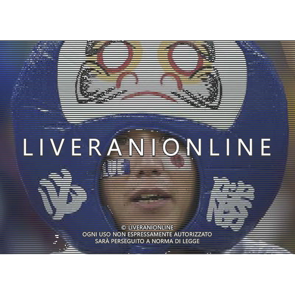 (140614) -- RECIFE, June 14, 2014 () -- A Japan\'s fan is seen before a Group C match between Cote d\'Ivoire and Japan of 2014 FIFA World Cup at the Arena Pernambuco Stadium in Recife, Brazil, June 14, 2014. (/Yang Lei)(pcy) ©PHOTOSHOT/Agenzia Aldo Liverani sas - ITALY ONLY - EDITORIAL USE ONLY - Costa d\'Avorio Vs Giappone partita del Gruppo C della coppa del mondo 2014 FIFA World Cup Stadium Arena Pernambuco a Recife, in Brasile, 14 giugno 2014