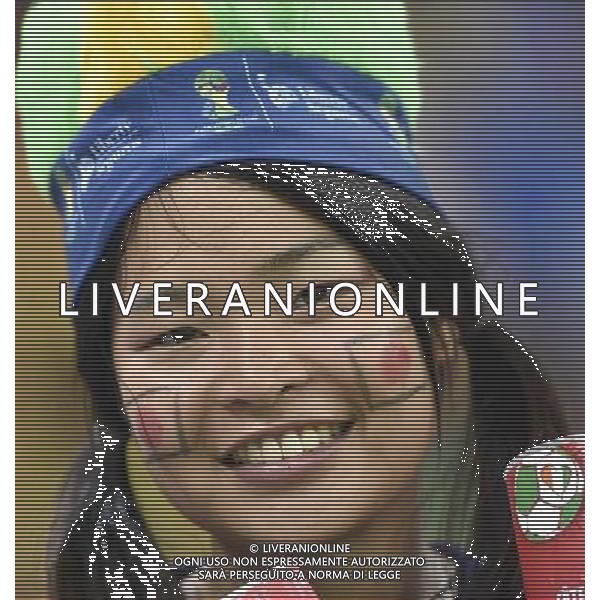 (140614) -- RECIFE, June 14, 2014 () -- A Japan\'s fan poses before a Group C match between Cote d\'Ivoire and Japan of 2014 FIFA World Cup at the Arena Pernambuco Stadium in Recife, Brazil, June 14, 2014. (/Yang Lei)(pcy) ©PHOTOSHOT/Agenzia Aldo Liverani sas - ITALY ONLY - EDITORIAL USE ONLY - Costa d\'Avorio Vs Giappone partita del Gruppo C della coppa del mondo 2014 FIFA World Cup Stadium Arena Pernambuco a Recife, in Brasile, 14 giugno 2014