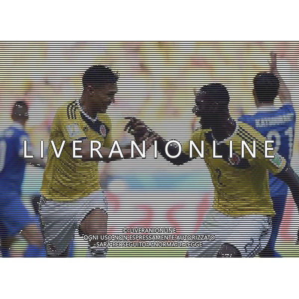 (140614) -- BELO HORIZONTE, June 14, 2014 () -- Colombia\'s Teofilo Gutierrez (L) celebrates Colombia\'s second goal during a Group C match between Colombia and Greece of 2014 FIFA World Cup in the Estadio Mineirao Stadium in Belo Horizonte, Brazil, June 14, 2014. (/Qi Heng) ©PHOTOSHOT/Agenzia Aldo Liverani sas - ITALY ONLY - EDITORIAL USE ONLY - Colombia Vs Grecia partita del Gruppo C Coppa del Mondo FIFA 2014 Mineirao stadio Estadio a Belo Horizonte, in Brasile 14 Giugno 2014