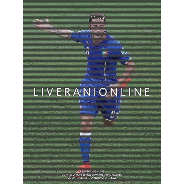 (140614) -- MANAUS, June 14, 2014 () -- Italy\'s Claudio Marchisio celebrates for his goal during a Group D match between England and Italy of 2014 FIFA World Cup at the Arena Amazonia Stadium in Manaus, Brazil, June 14, 2014. (/Liao Yujie)(pcy) ©PHOTOSHOT/Agenzia Aldo Liverani sas - ITALY ONLY - EDITORIAL USE ONLY - Italia - Inghilterra partita del Gruppo D coppa del mondo 2014 FIFA World Cup Stadio all\'Arena Amazzonia a Manaus, Brasile, 14 giugno 2014