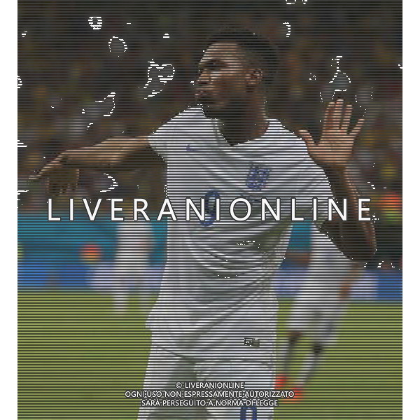 (140614) -- MANAUS, June 14, 2014 () -- England\'s Daniel Sturridge celebrates for his goal during a Group D match between England and Italy of 2014 FIFA World Cup at the Arena Amazonia Stadium in Manaus, Brazil, June 14, 2014. (/Xu Zijian)(pcy) ©PHOTOSHOT/Agenzia Aldo Liverani sas - ITALY ONLY - EDITORIAL USE ONLY - Italia - Inghilterra partita del Gruppo D coppa del mondo 2014 FIFA World Cup Stadio all\'Arena Amazzonia a Manaus, Brasile, 14 giugno 2014